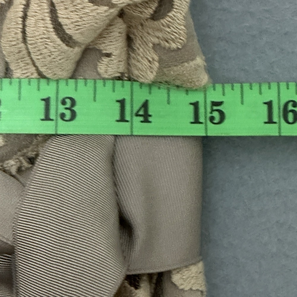 Tadashi Shoji Womens Dress 8 Beige Lace Overlay Blouson Gown Wedding Mother - Picture 14 of 16